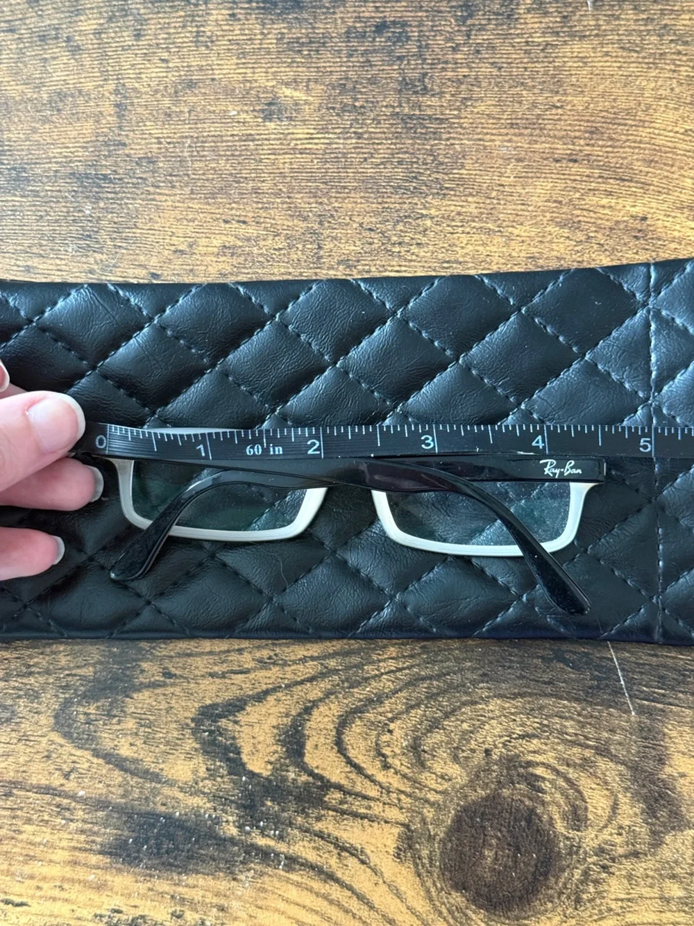 Black Rectangular Reading Glasses with White Arms